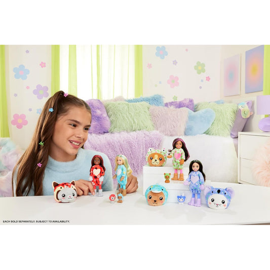 Barbie Cutie Reveal Chelsea Doll & Accessories, Animal Plush Costume & 6 Surprises HRK29 - NEXTLEVELUK
