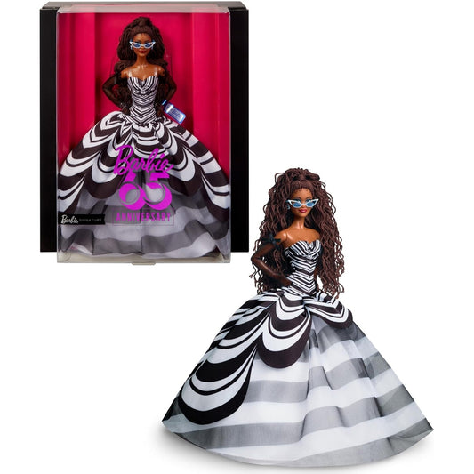 Barbie Signature Doll 65th Anniversary Collectible with Brown Braided Hair HRM59 - NEXTLEVELUK