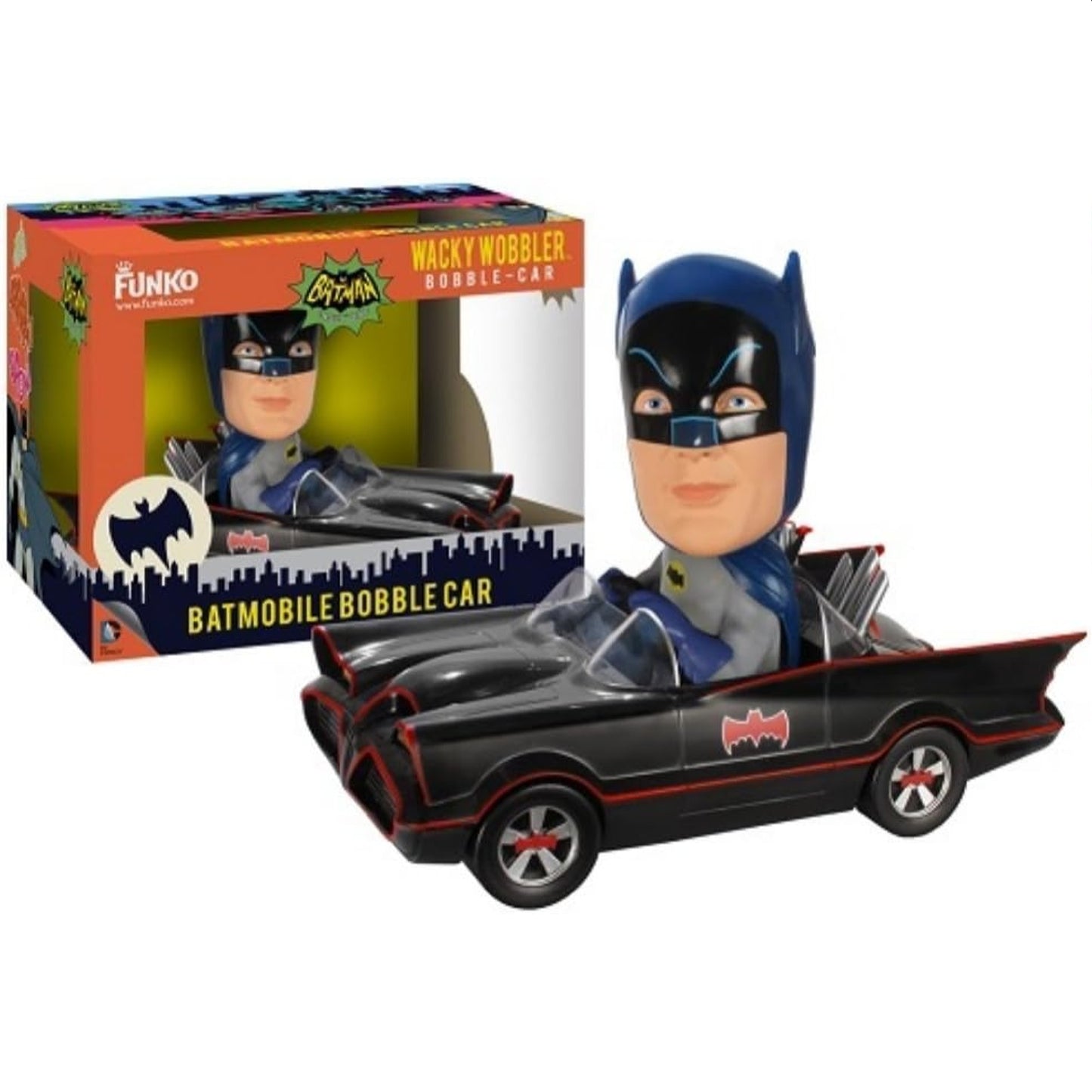 DC Comics 1966 Batman (w/ Batmobile) Funko Wacky Wobbler DAMAGED BOX