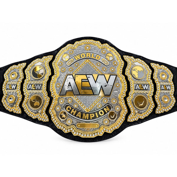 AEW World Wrestling Championship Title Replica Belt 6MM Diecast Plate