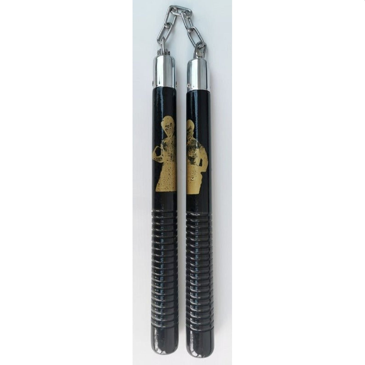 Bruce Lee Black Wooden Nunchaku, 12 Inch Adult Collectible Display Item