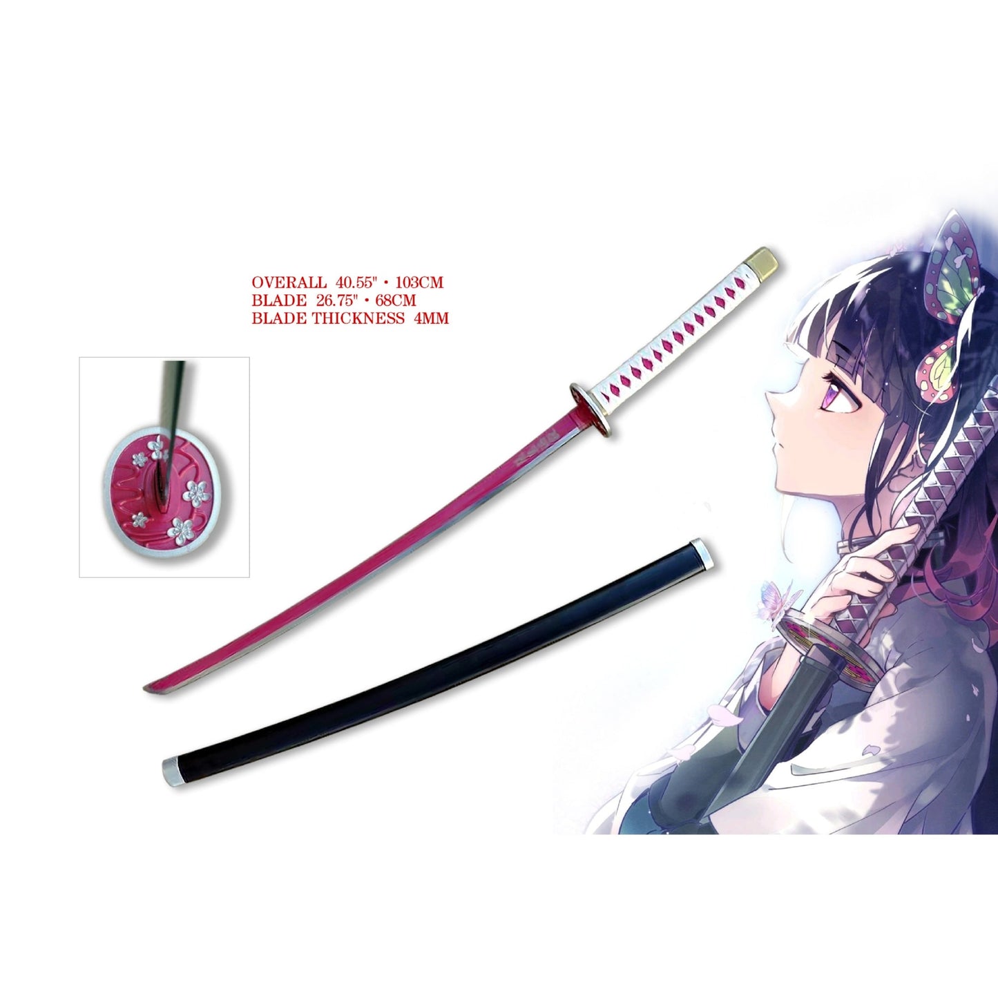 Demon Slayer Kanao Tsuyuri Metal Katana Sword - NEXTLEVELUK