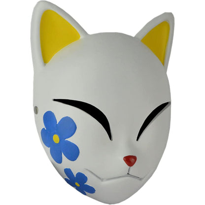 Demon Slayer Mask Makomo Warding Mask Kitsune Resin Cosplay Mask - NEXTLEVELUK