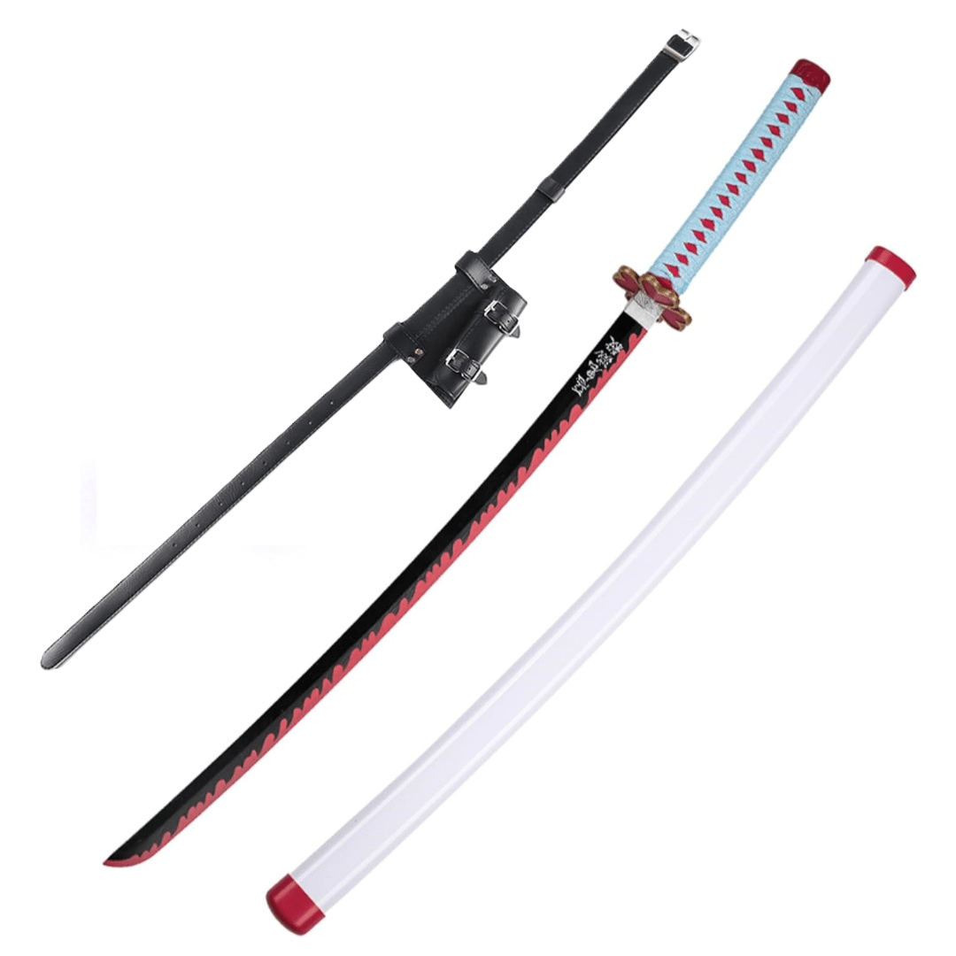 Demon Slayer Mitsuri Kanroji Nichirin Blade Wooden Cosplay Sword With PU Sword Belt Bundle - NEXTLEVELUK