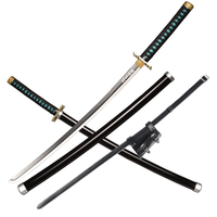 Demon Slayer Muichiro Tokito Nichirin Blade Wooden Cosplay Sword With PU Sword Belt Bundle - NEXTLEVELUK