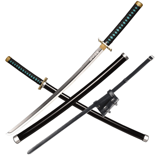 Demon Slayer Muichiro Tokito Nichirin Blade Wooden Cosplay Sword With PU Sword Belt Bundle - NEXTLEVELUK