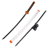 Demon Slayer Shinobu Kocho Nichirin Blade Wooden Katana Cosplay Sword White Sheath With PU Sword Belt Bundle