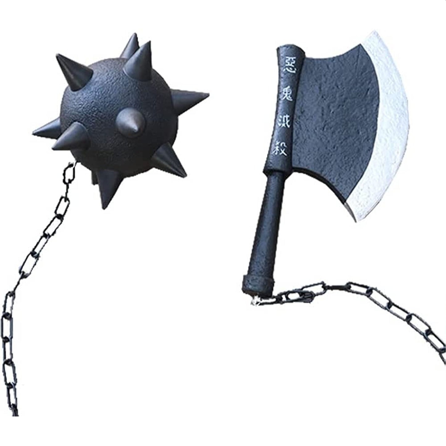 Demon Slayer Sword Gyomei Himejima Nichirin Chained Spiked Flail and Axe Foam Cosplay Prop - NEXTLEVELUK