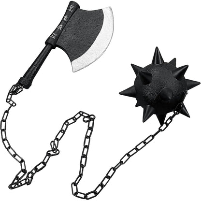 Demon Slayer Sword Gyomei Himejima Nichirin Chained Spiked Flail and Axe Foam Cosplay Prop - NEXTLEVELUK