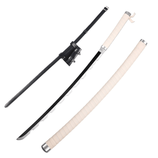 Demon Slayer Sword Inosuke Wooden Cosplay Sword with PU Sword Belt Bundle