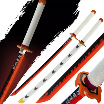 Demon Slayer Sword Rengoku Sword LED Light Up Sword Cosplay Prop Replica - NEXTLEVELUK