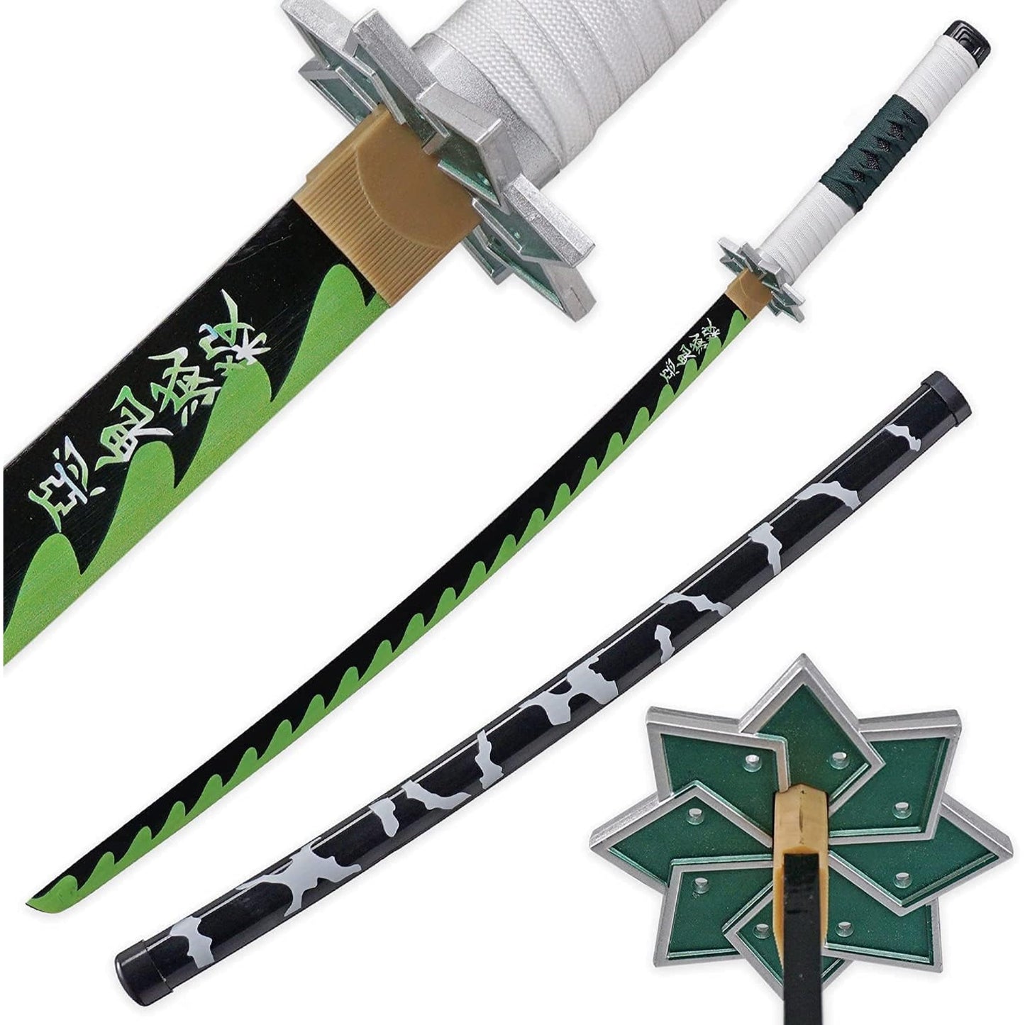 Demon Slayer Sword Shinazugawa Sanemi Bamboo Wood Demon Slayer - NEXTLEVELUK