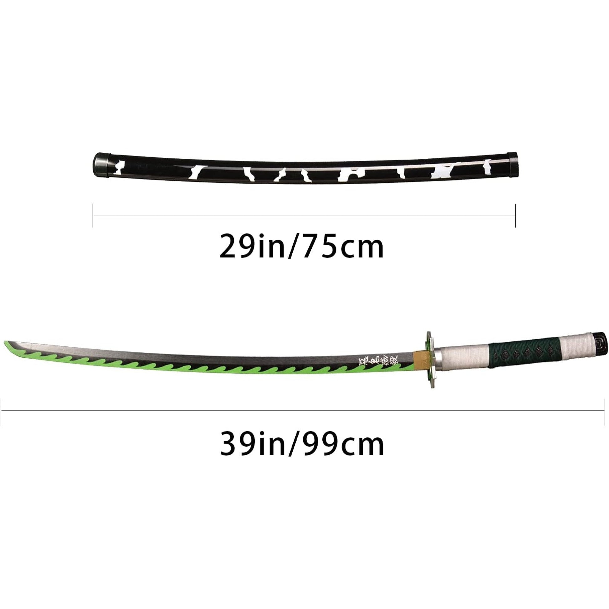 Demon Slayer Sword Shinazugawa Sanemi Bamboo Wood Demon Slayer - NEXTLEVELUK