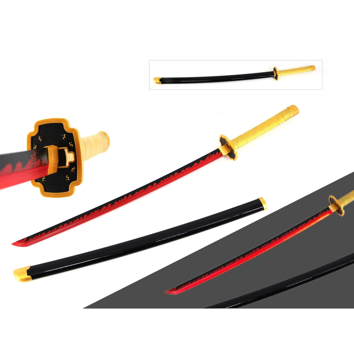 Demon Slayer Sword Tsugikuni Sword LED Light Up Sword Cosplay Prop Replica Wood