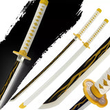 Demon Slayer Sword Zenitsu Sword LED Light Up Sword Cosplay Prop Replica Wood