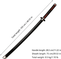 Demon Slayer Tanjiro Kamado Variant 3 Bright Red Fire Blade Nezuko's Blood Wooden Sword - NEXTLEVELUK