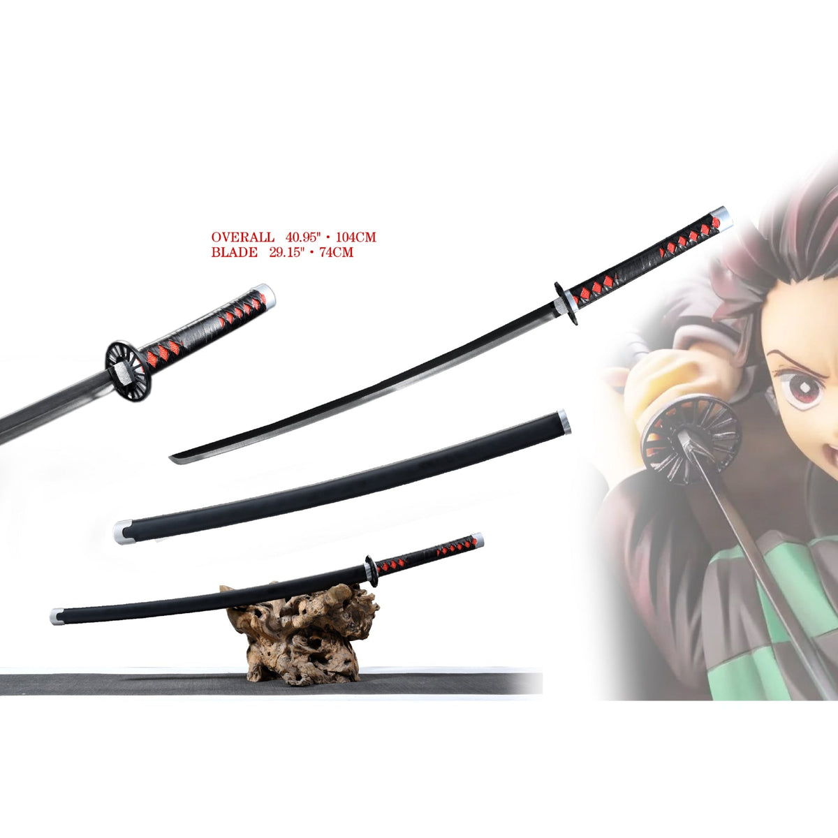 Demon Slayer Tanjiro Metal Katana Sword - NEXTLEVELUK