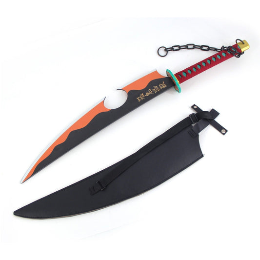 Demon Slayer Tengen Uzui Dual Nichirin Cleavers With Sheath Wooden Cosplay Swords - NEXTLEVELUK
