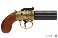 Pepperbox Revolver Flintlock Pistol Denix G5071 — Non-Functional Antique Display Replica