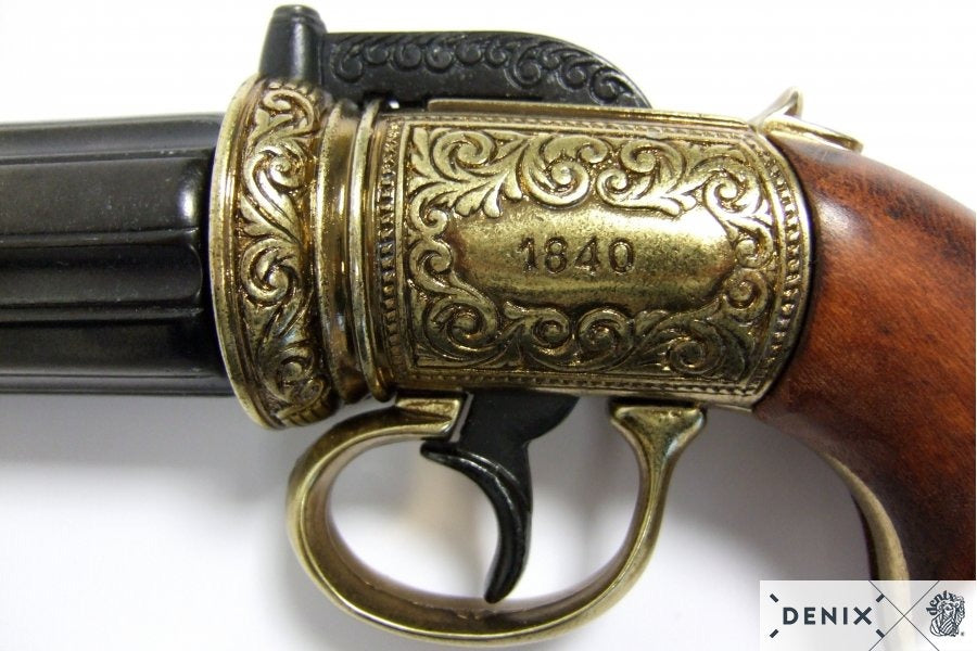 Pepperbox Revolver Flintlock Pistol Denix Replica Gun G5071