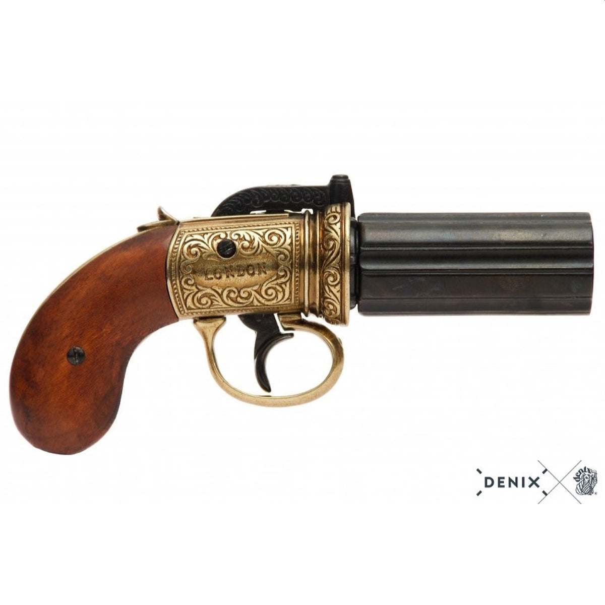 Denix G5071 Pepperbox Antique Display Replica, Non Functional