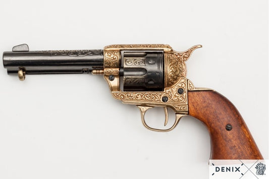 Engraved 1869 Colt With Wooden Handle Denix Replica G1280ML