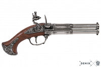 Revolving 2 barrel flintlock pistol France 18th. Century Denix Replica G1308