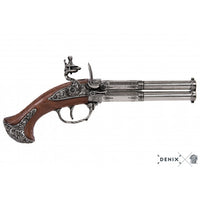 Revolving 2 barrel flintlock pistol France 18th. Century Denix Replica G1308