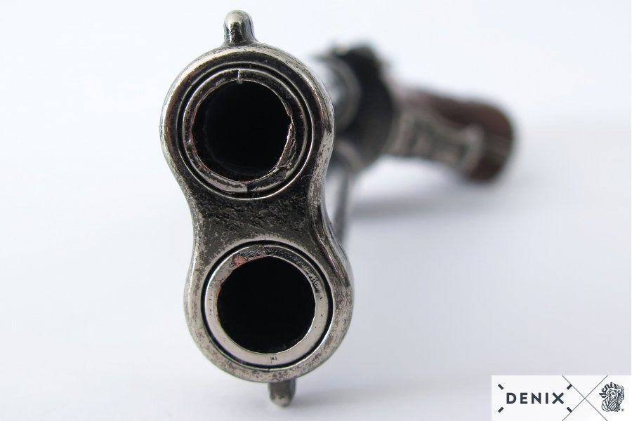 Revolving 2 barrel flintlock pistol France 18th. Century Denix Replica G1308