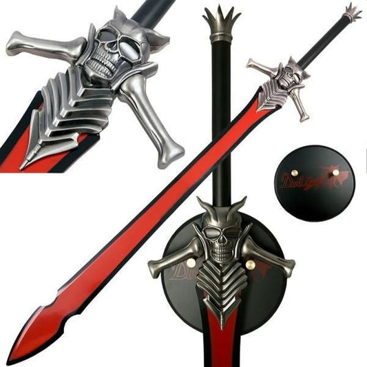 Devil May Cry Sword Dante Rebellion Metal Sword with Wall Plaque (DAMAGED) - NEXTLEVELUK
