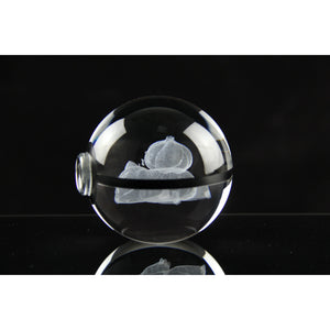 Sleep Bulbasaur Pokemon Glass Crystal Pokeball 49 with Light-Up LED Base Ornament 80mm XL Size