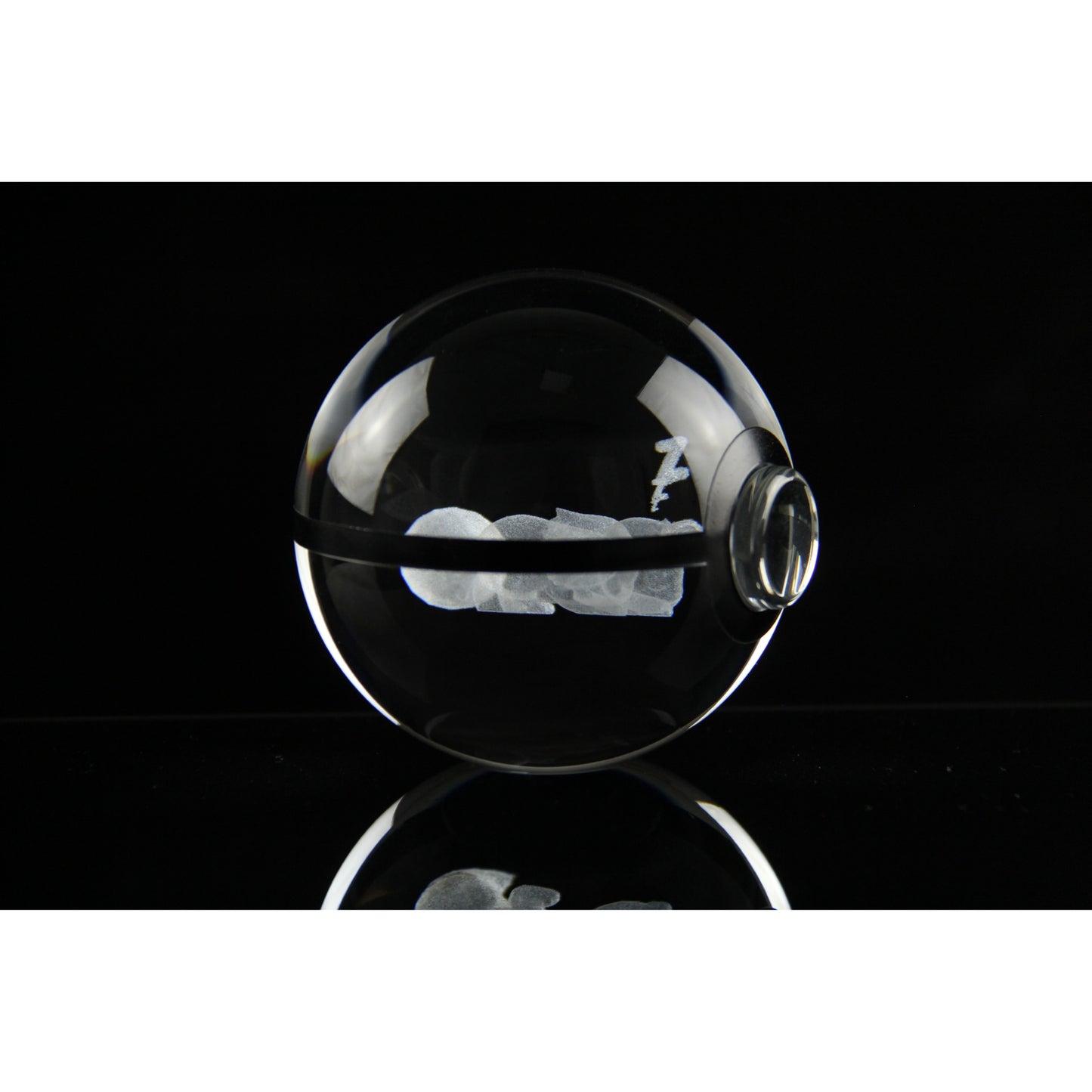 Sleep Eevee Pokemon Glass Crystal Pokeball 51 with Light-Up LED Base Ornament 80mm XL Size