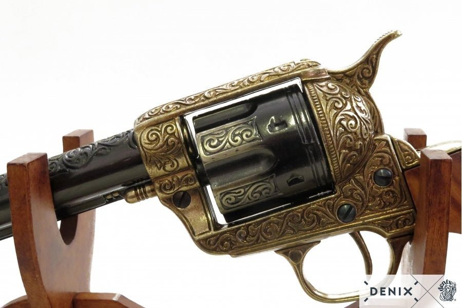 Engraved 1869 Colt With Wooden Handle Denix Replica G1280ML - NEXTLEVELUK