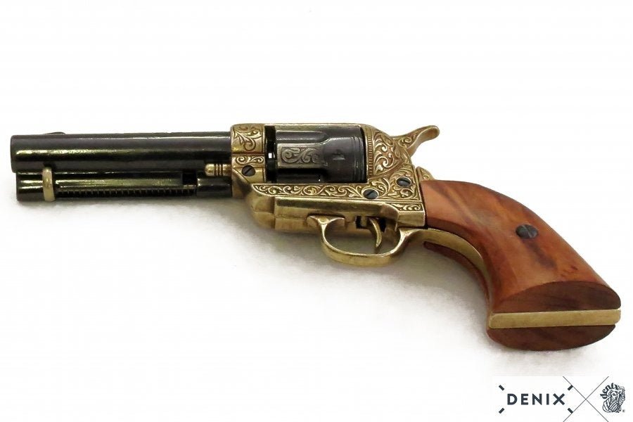 Engraved 1869 Colt With Wooden Handle Denix Replica G1280ML - NEXTLEVELUK
