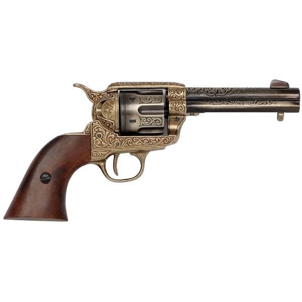 Engraved 1869 Colt With Wooden Handle Denix Replica G1280ML - NEXTLEVELUK