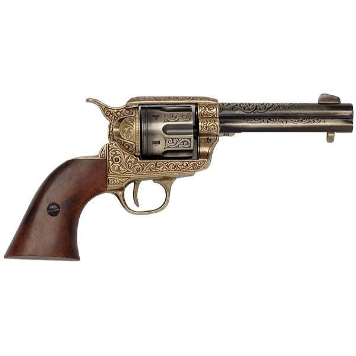 Engraved 1869 Colt With Wooden Handle Denix Replica G1280ML