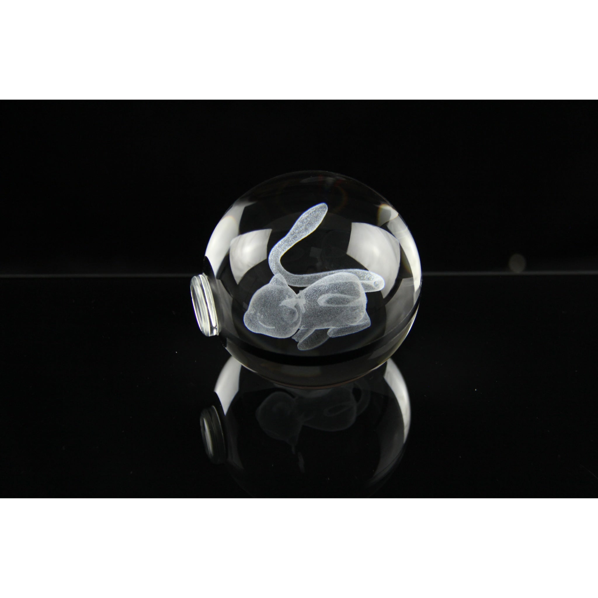 Sleep Mew Pokemon Glass Crystal Pokeball 48 with Light-Up LED Base Ornament 80mm XL Size