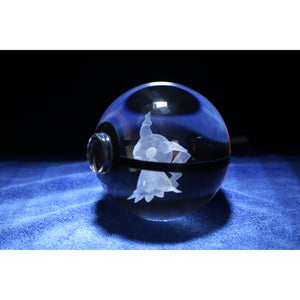 Mimikyu Pokemon Glass Crystal Pokeball 27 with Light-Up LED Base Ornament 80mm XL Size