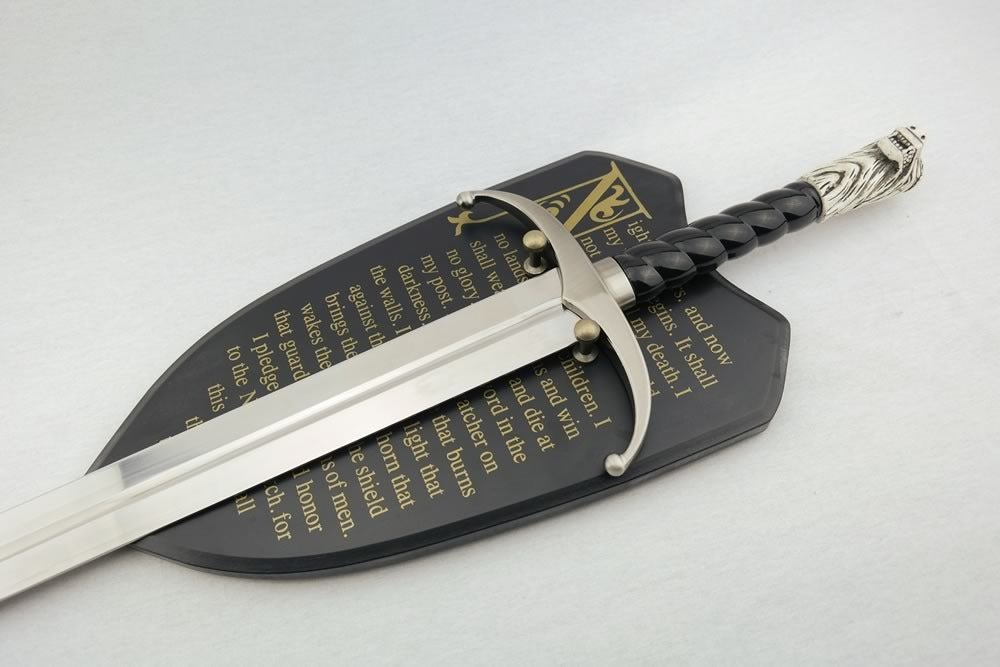 Game of Thrones Jon Snow Direwolf Metal Sword with Plaque - NEXTLEVELUK