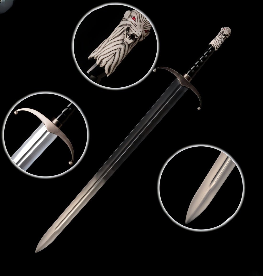 Game of Thrones Jon Snow Direwolf Sword with Plaque & Sheath Exclusive Edition - NEXTLEVELUK