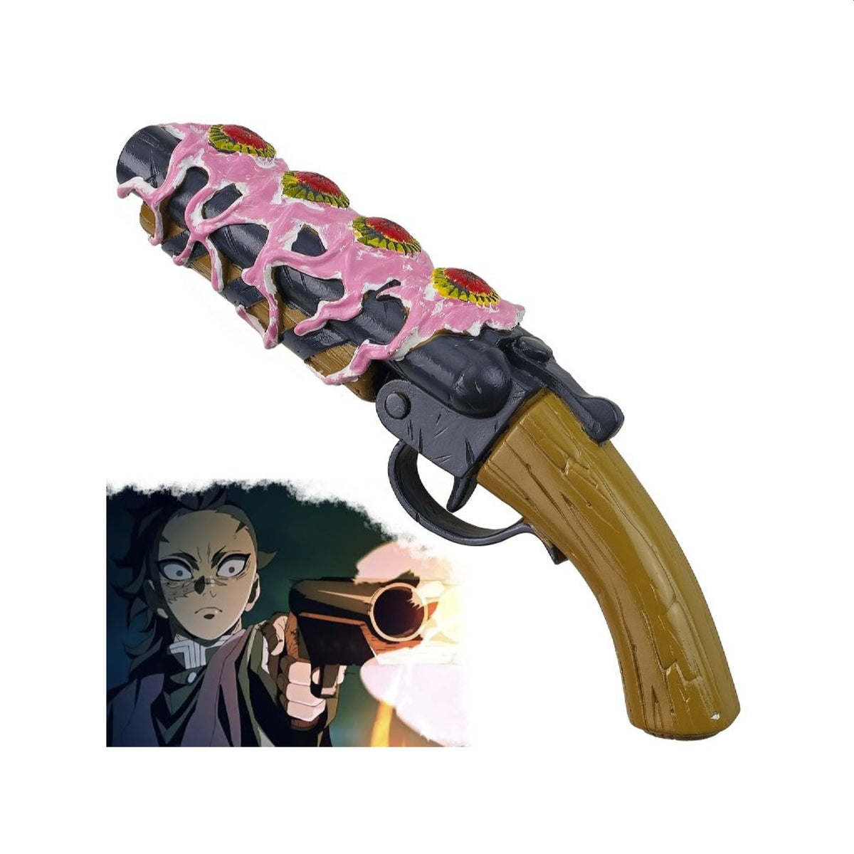Demon Slayer Genya Shinazugawa Upper Rank Flesh Shotgun Resin Cosplay Prop Replica