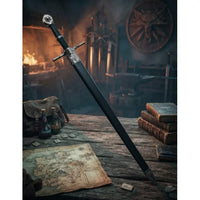 The Witcher 3 Geralt's Horizontal Guard Wolf Pommel Medium Metal Sword
