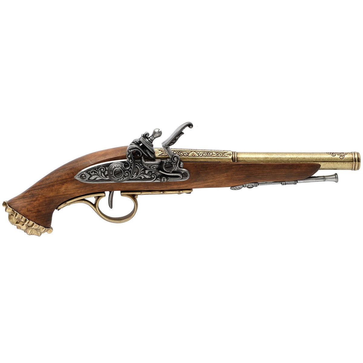 Gold Pirate Flintlock Pistol 18th Century Denix Replica G1103L - NEXTLEVELUK