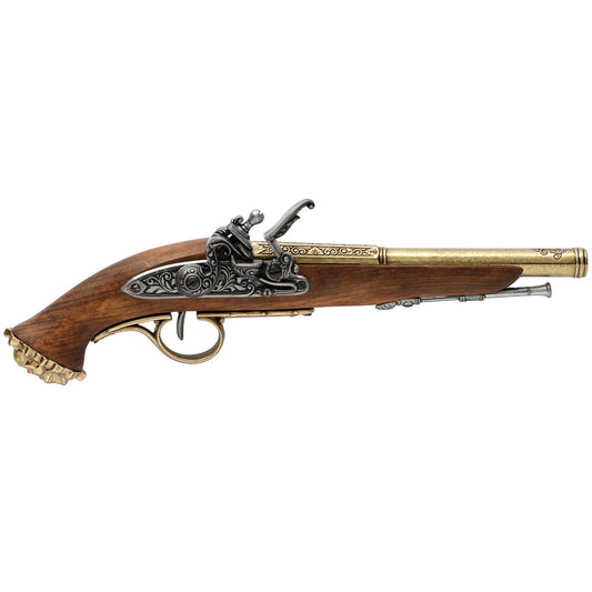 Gold Pirate Flintlock Pistol 18th Century Denix Replica G1103L - NEXTLEVELUK