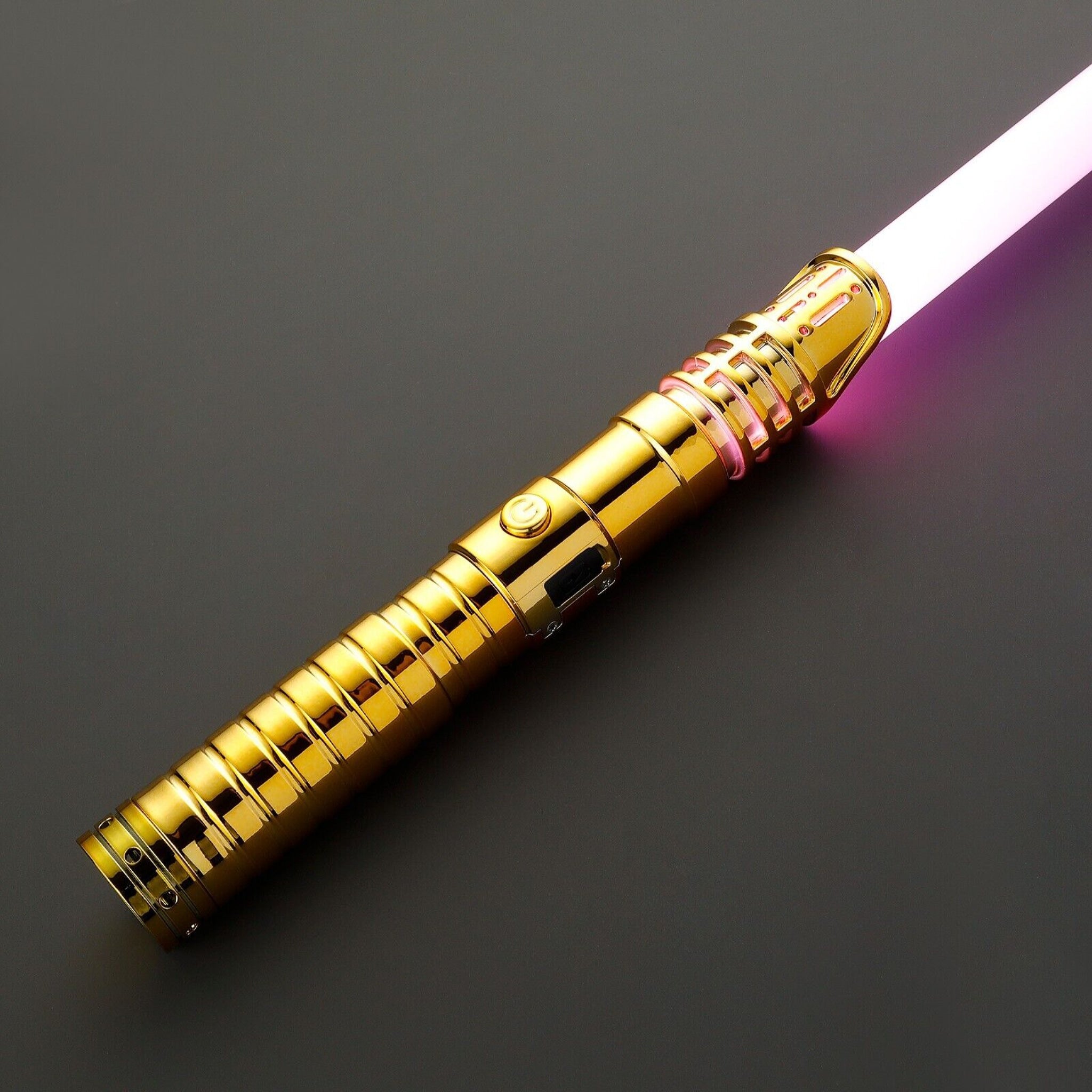 Star Wars Combat Lightsaber RGB Baselit No.000 Model Youngling 4-Fonts 53cm Blade Gold Plastic Replica