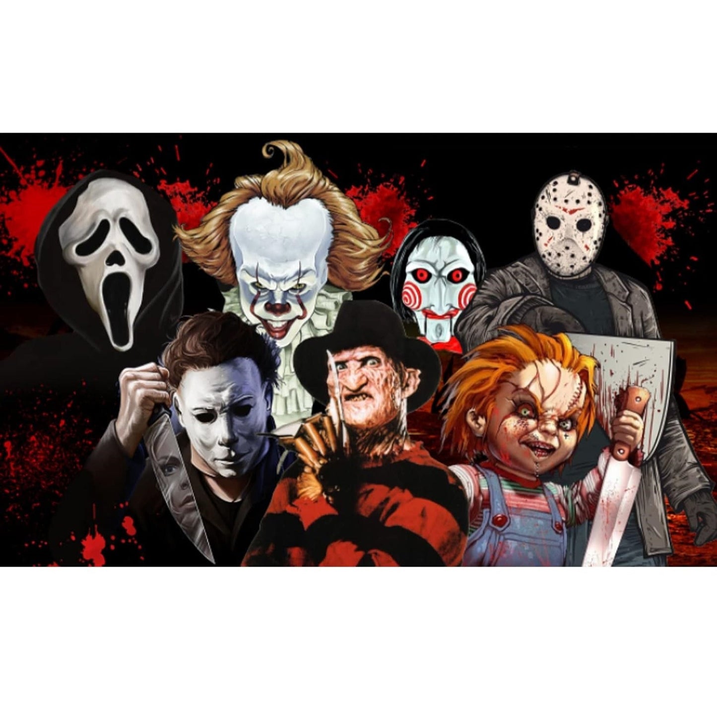 Halloween Horror Metal Plate Sign Decoration Chucky Freddy Ghostface Pennywise etc - NEXTLEVELUK