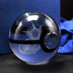 Vaporeon Pokemon Glass Crystal Pokeball 7 with Light-Up LED Base Ornament 80mm XL Size
