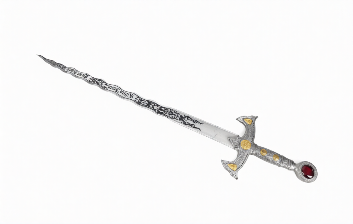 Once upon A Time Metal Excalibur Sword With Plaque