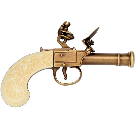 Inlaid Bunney Pocket Pistol 18th Century Denix Replica G237L - NEXTLEVELUK