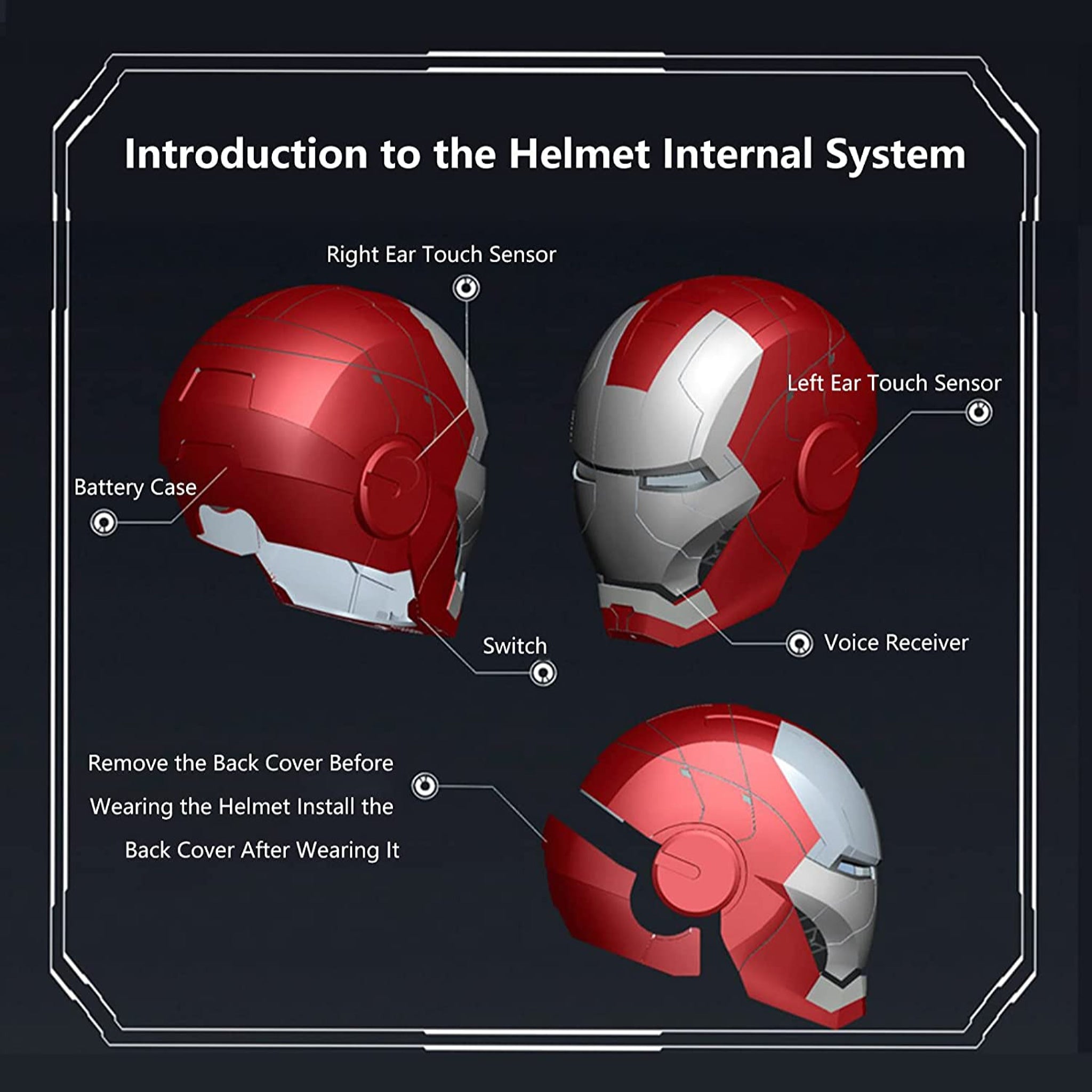 Marvel Iron Man 2 Mark V Armor Electronic Helmet Voice Activated Replica